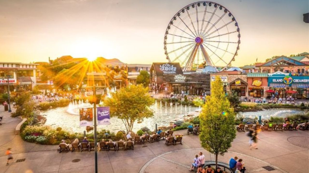 Sunset view from The Island in Pigeon Forge