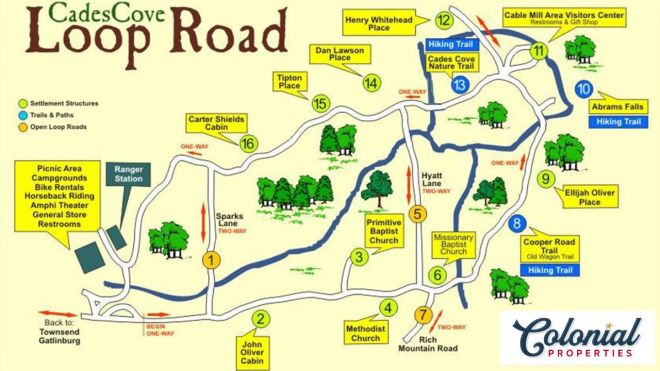 Step by Step Guide of the Cades Cove Map
